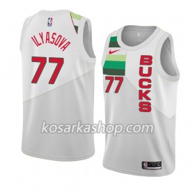 Dres Milwaukee Bucks Ersan Ilyasova 77 Nike 2018-19 Bijela Swingman